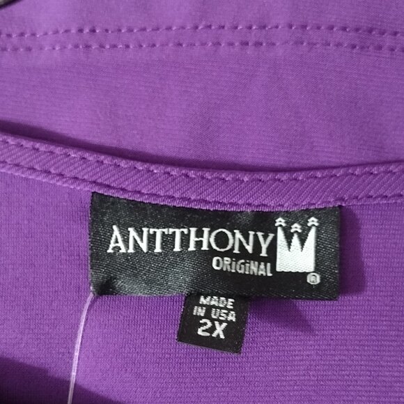 Antthony Originals: 2-Piece Pull-on Pant Set, Size 2X, Purple (NWT) - Picture 9 of 11